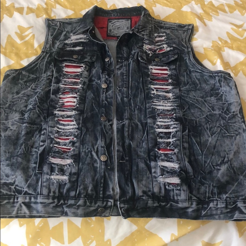 Distressed Jean Vest
